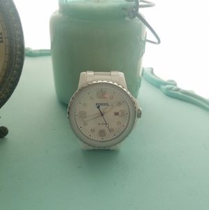 Fossil Women's White Ceramic Boyfriend Watch